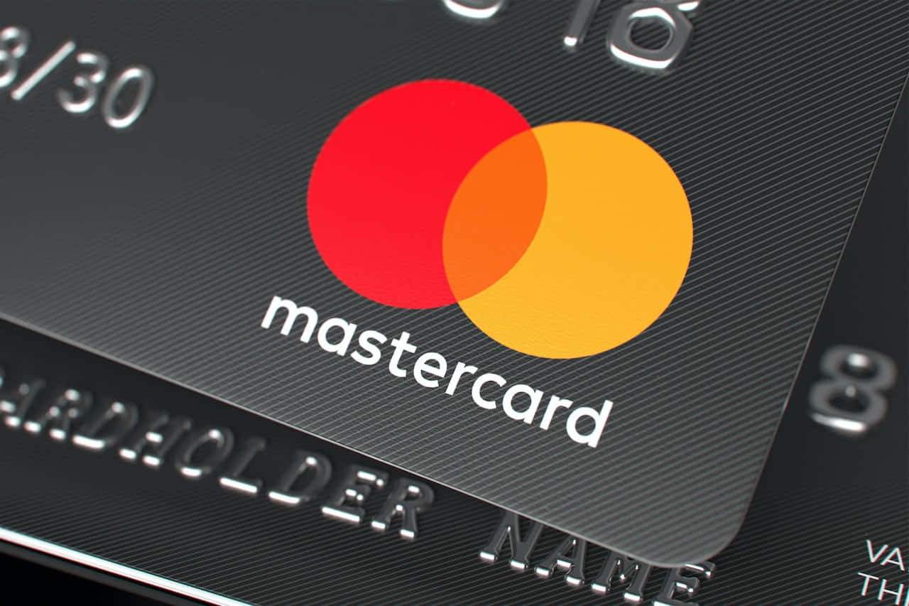 Mastercard, black Mastercard, red and yellow overlapping circles logo, HD Desktop Wallpaper