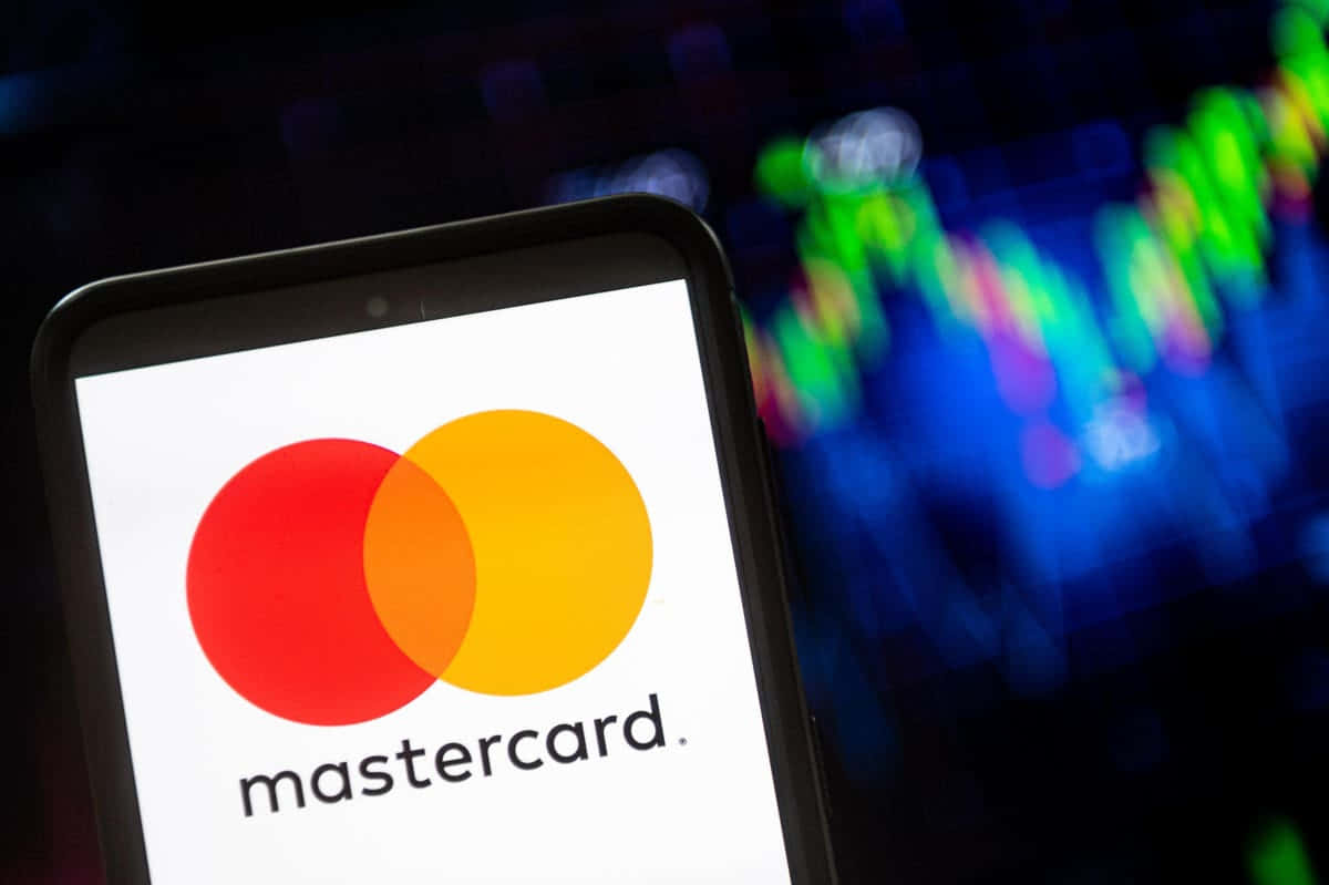 Mastercard, logo, smartphone display, SD Desktop Wallpaper