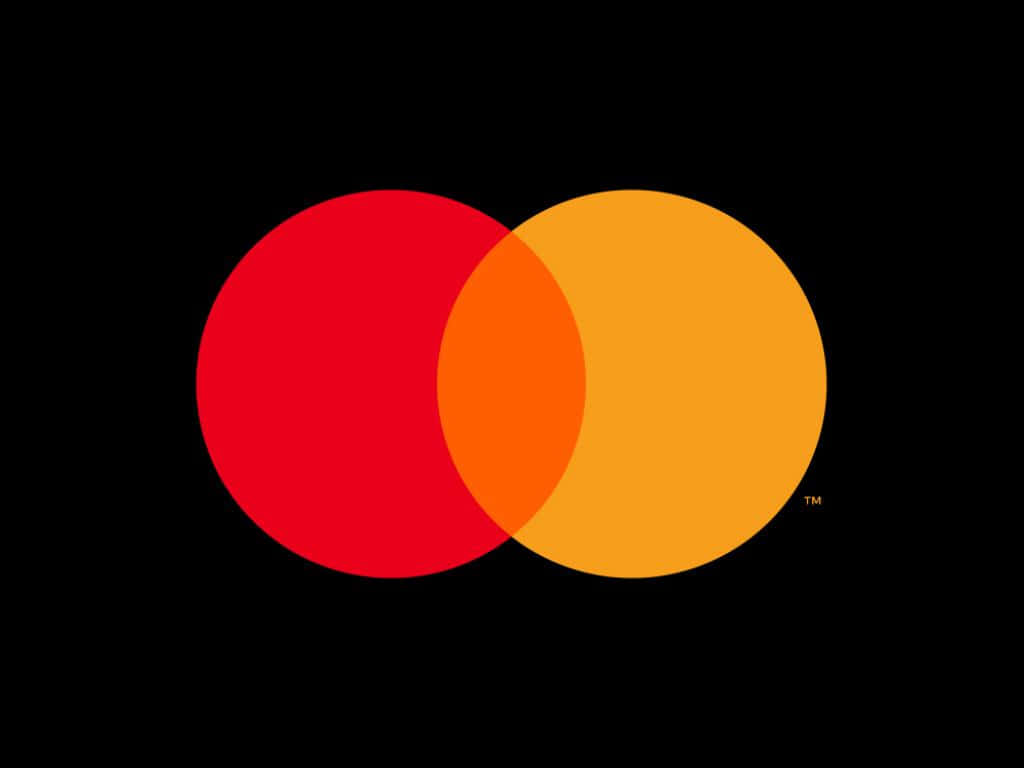 Mastercard logo, interlocking circles, red and orange, SD Desktop Wallpaper