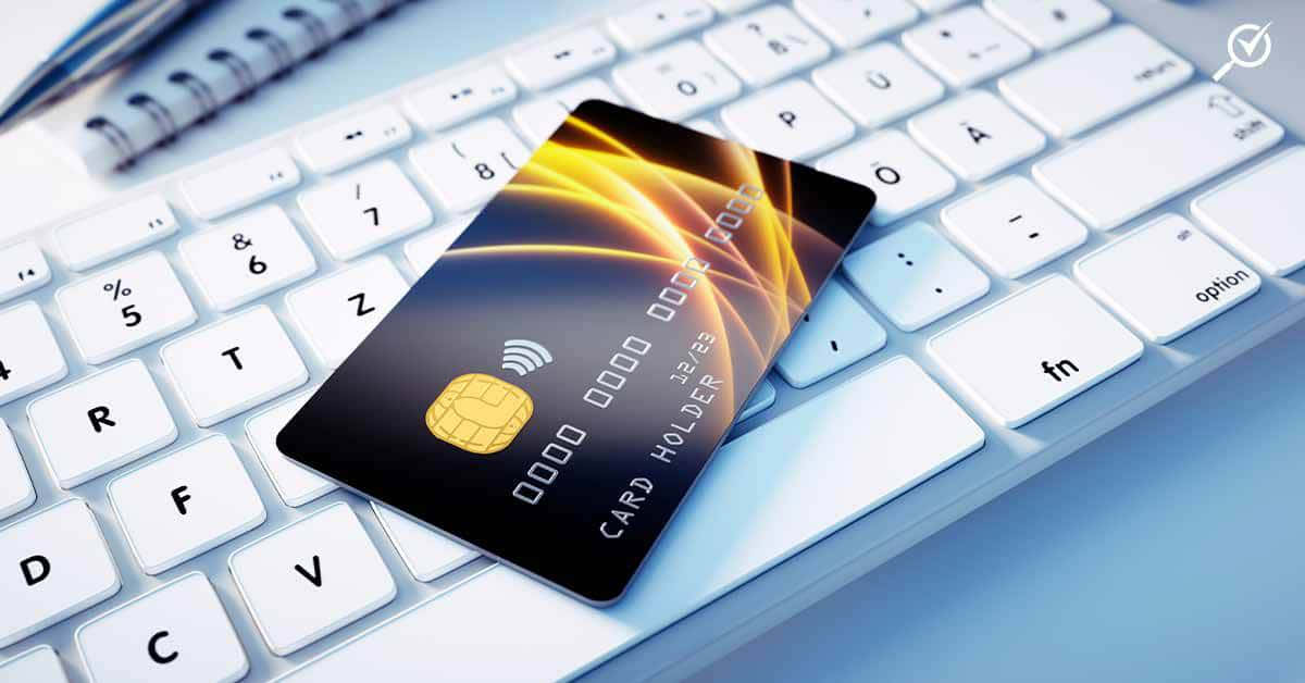 Mastercard, black credit card, golden abstract waves, SD Desktop Wallpaper