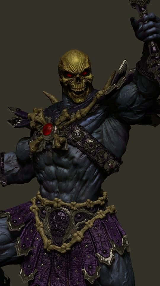 Masters Of Evil, golden-skulled warrior, glowing red eyes, SD Phone Wallpaper