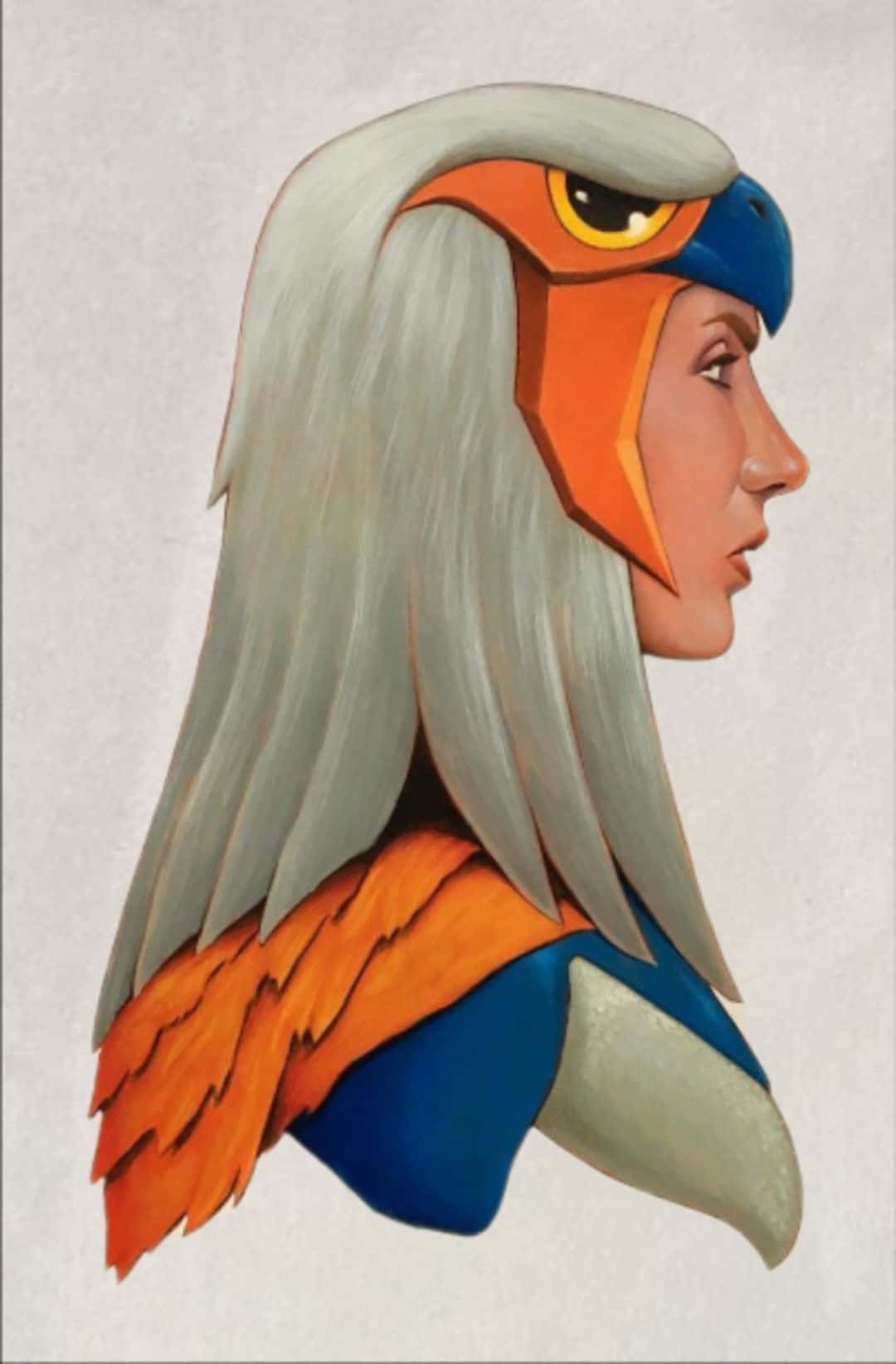 Masters Of Evil, eagle features, vibrant orange blue feathers, HD Phone Wallpaper