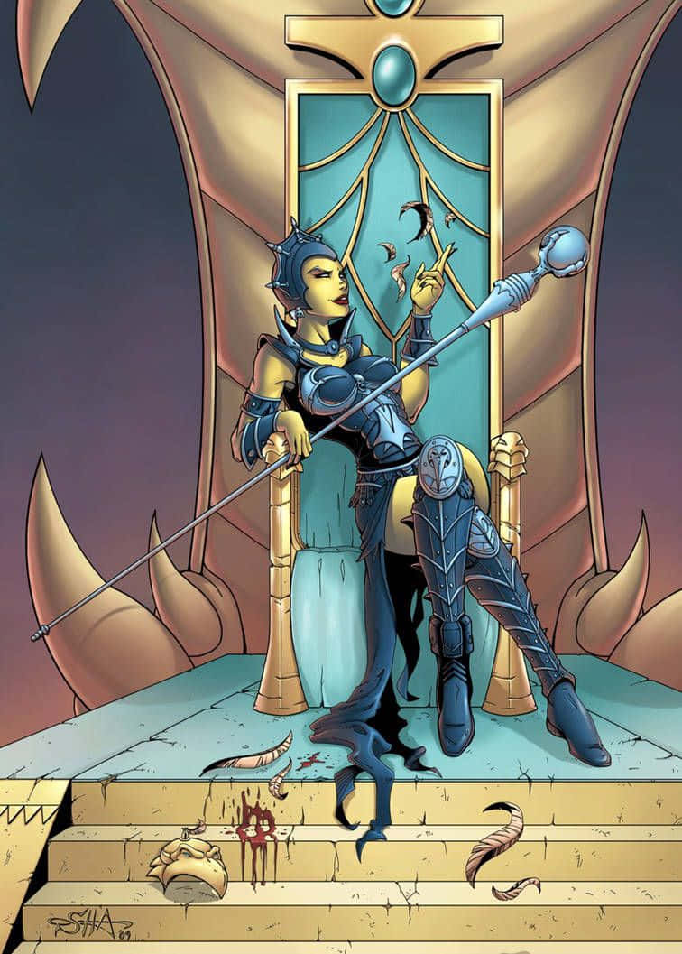 Masters of Evil, blue skin, horns, SD Phone Wallpaper