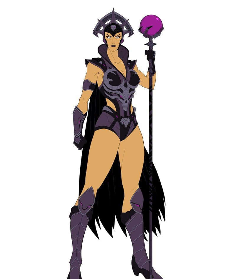 Masters Of Evil, purple armor, glowing purple staff, SD Phone Wallpaper