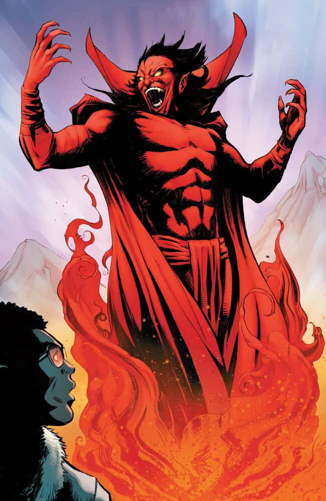Masters of Evil, red demon, horns, SD Phone Wallpaper