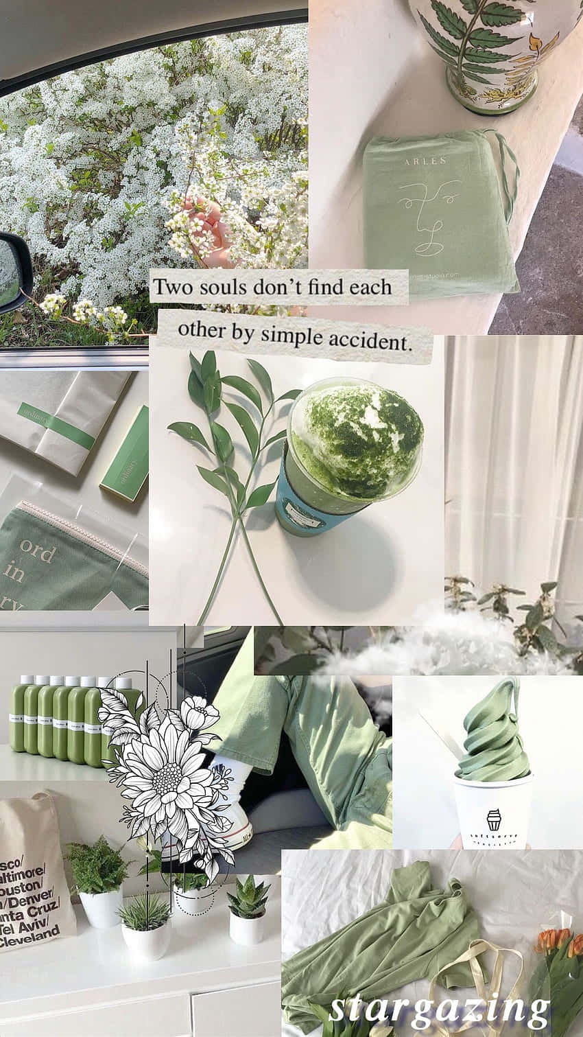 Matcha Aesthetic, sage green, smoothie cup, HD Phone Wallpaper