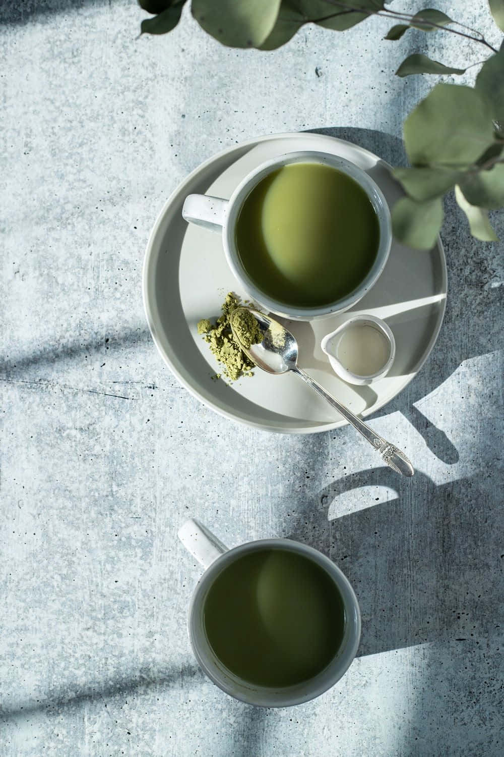 Matcha, white mugs, vibrant green matcha tea, HD Phone Wallpaper