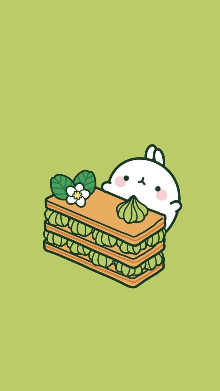 Matcha, white bunny, layered green sandwich, HD Phone Wallpaper