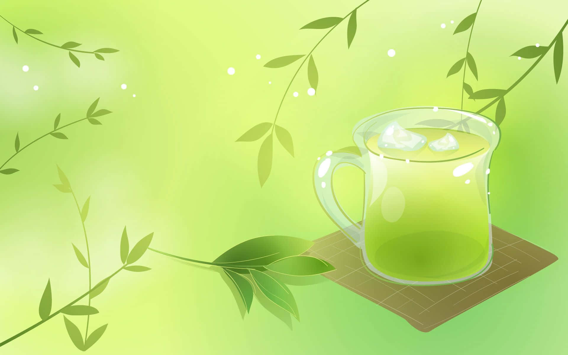 matcha, clear glass mug, iced green tea, Full HD Desktop Wallpaper
