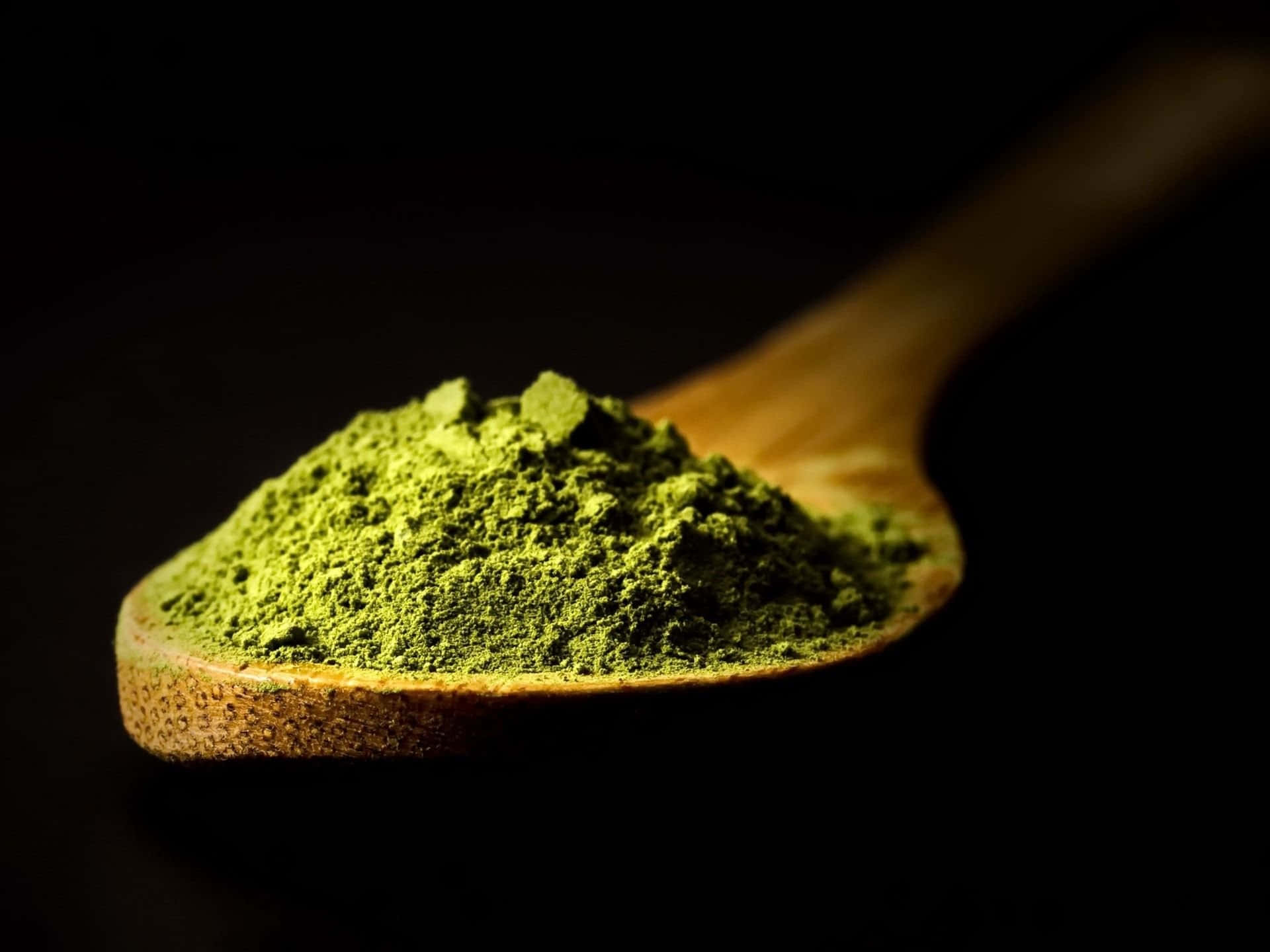 Matcha, wooden spoon, vibrant green matcha powder, Full HD Desktop Wallpaper