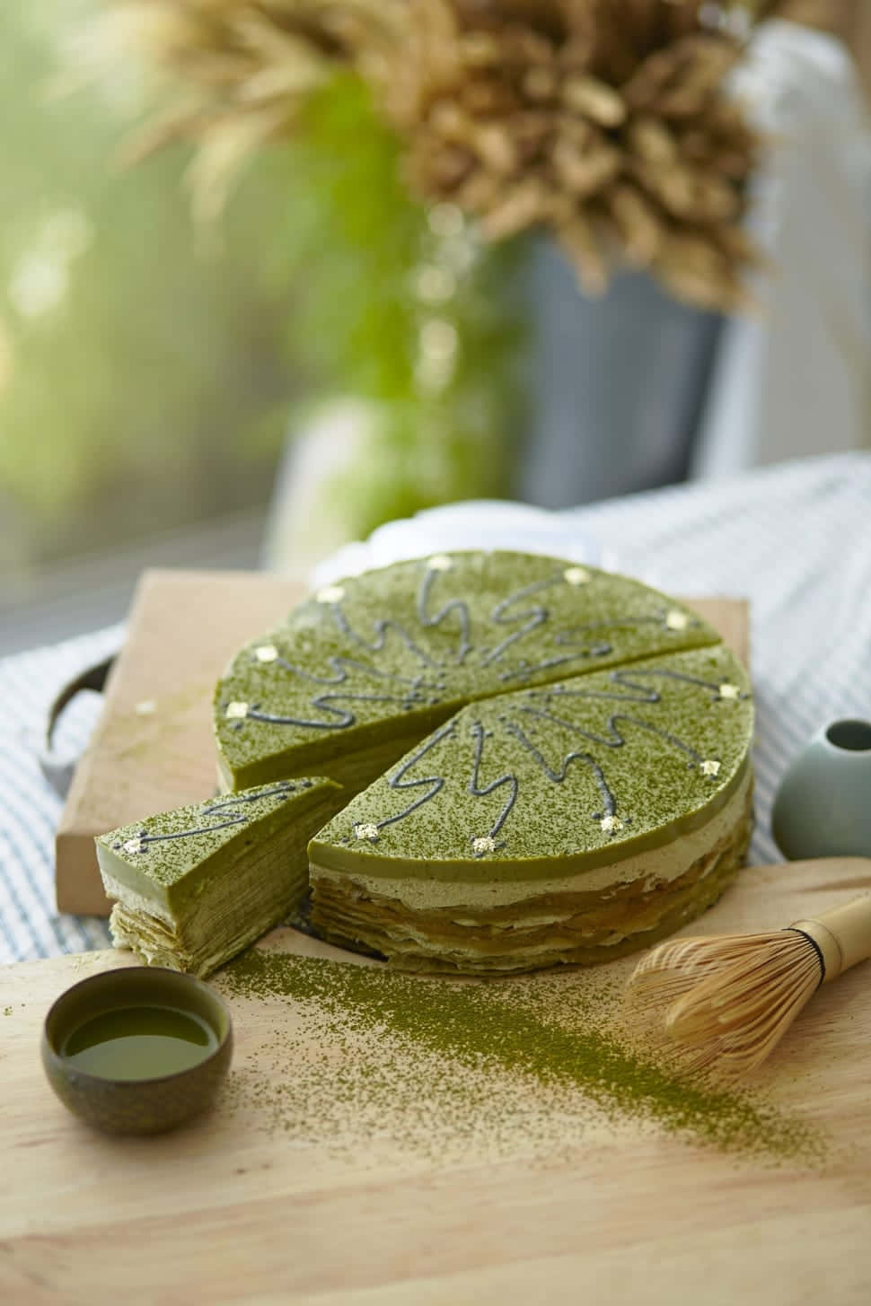 Matcha 970 x 1455, matcha cake, gold leaf, HD Phone Wallpaper