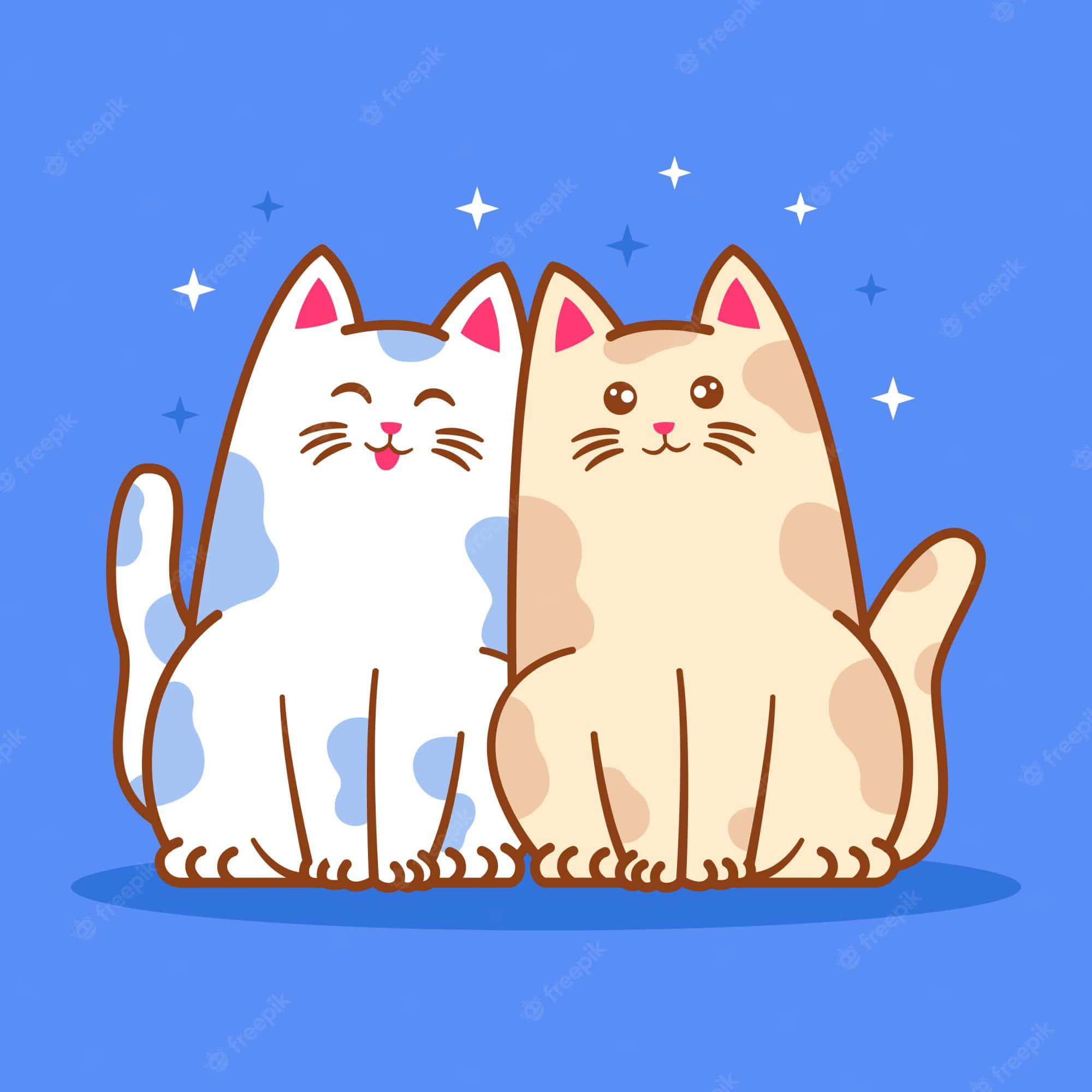 Matching Cat Pfp, fluffy, spotted fur, Full HD Desktop Wallpaper