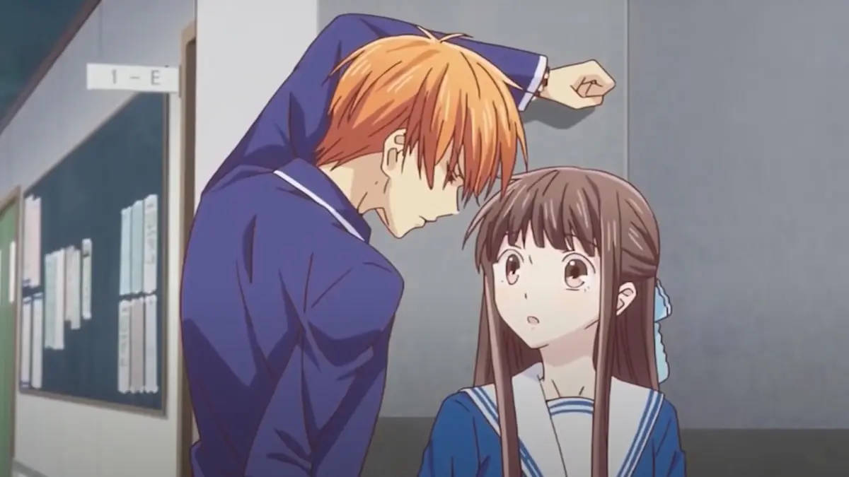 anime boy, blue uniform, girl, SD Desktop Wallpaper