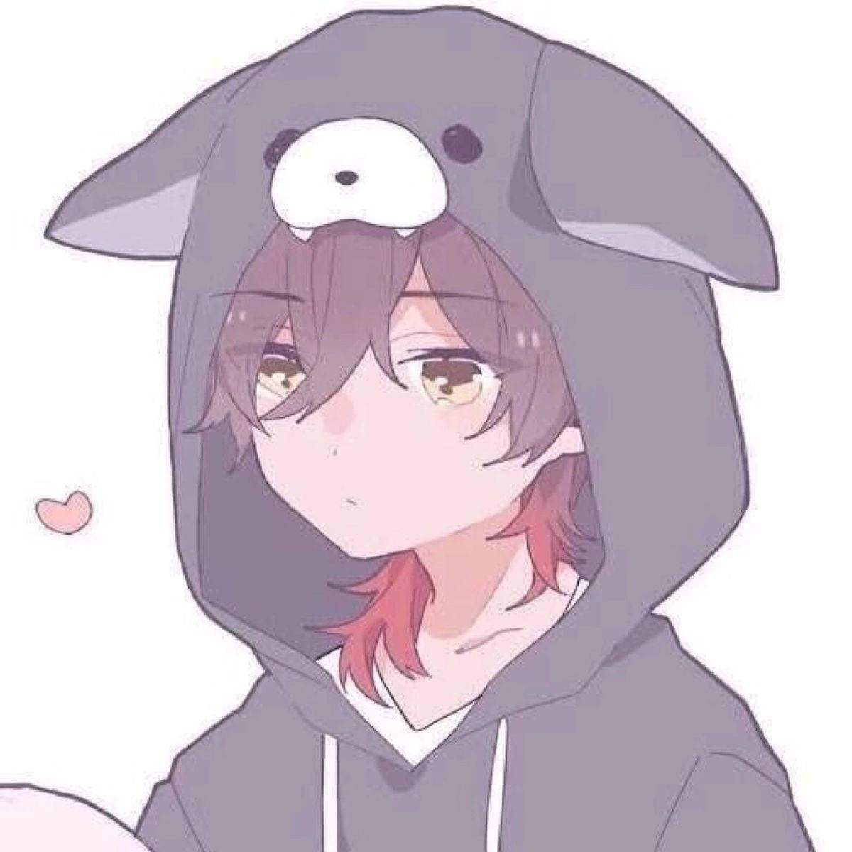 onesie, gray bunny hoodie, white face on the hood, SD Desktop Wallpaper