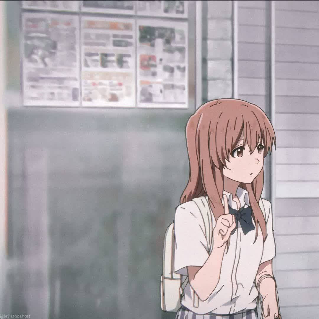 anime girl, school uniform, brown-haired, SD Desktop Wallpaper