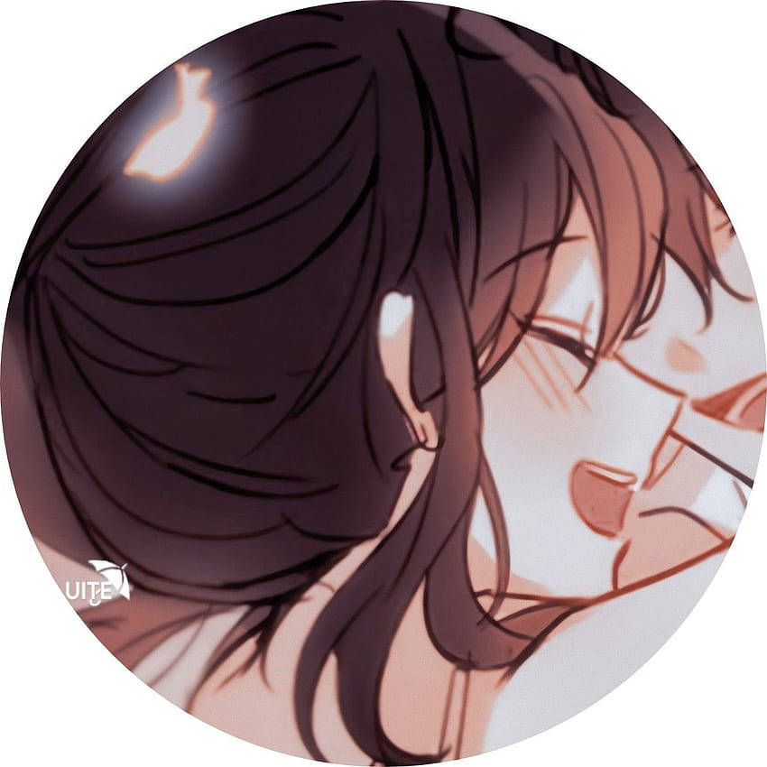 cute laughing matching pfp for friends, anime-style portrait, smiling girl, SD Desktop Wallpaper