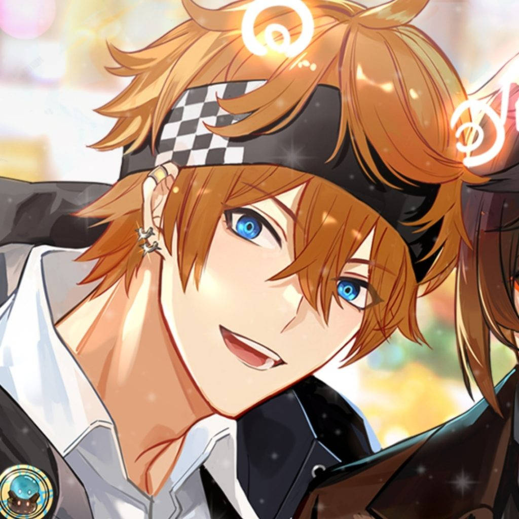 bear ears, anime boy, orange hair, SD Desktop Wallpaper