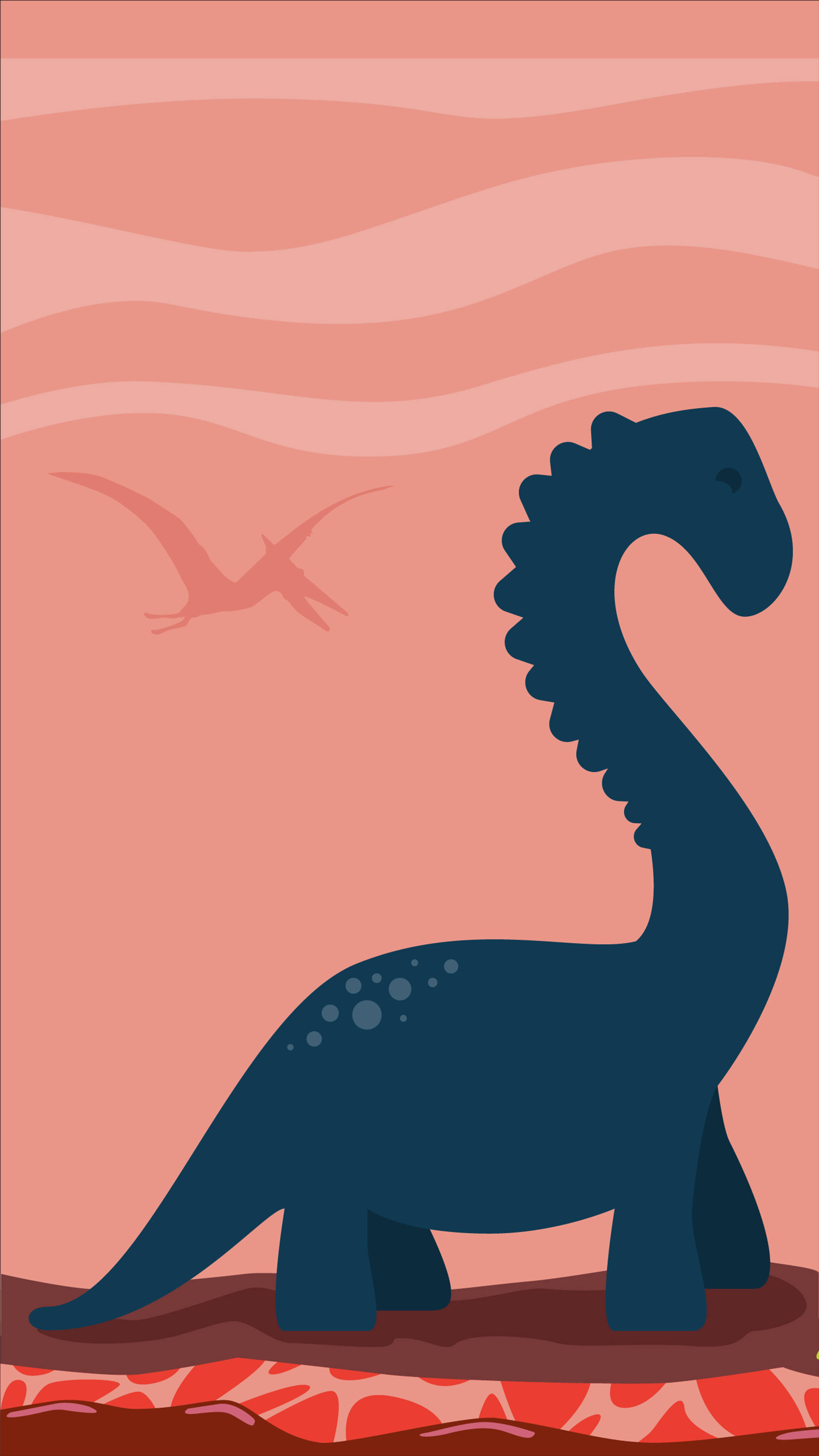 brachiosaurus, blue, red textured ground, 2K Phone Wallpaper