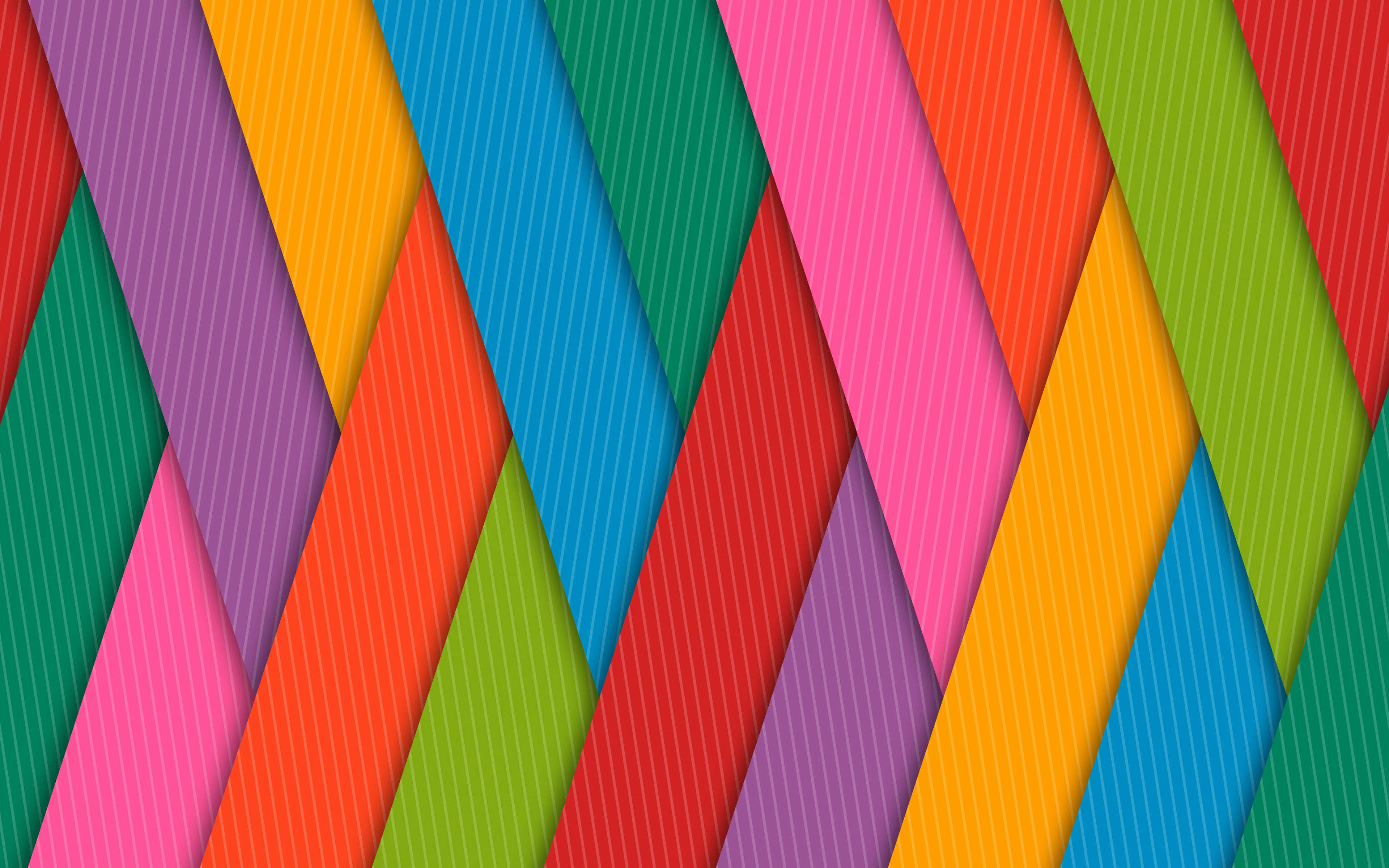 colorful abstract weave, rainbow colors, diagonal stripes, 4K Desktop Wallpaper