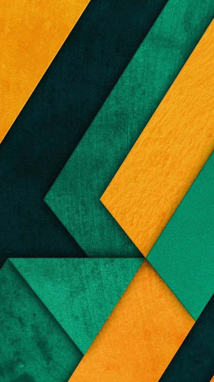 geometric, teal, gold, HD Phone Wallpaper