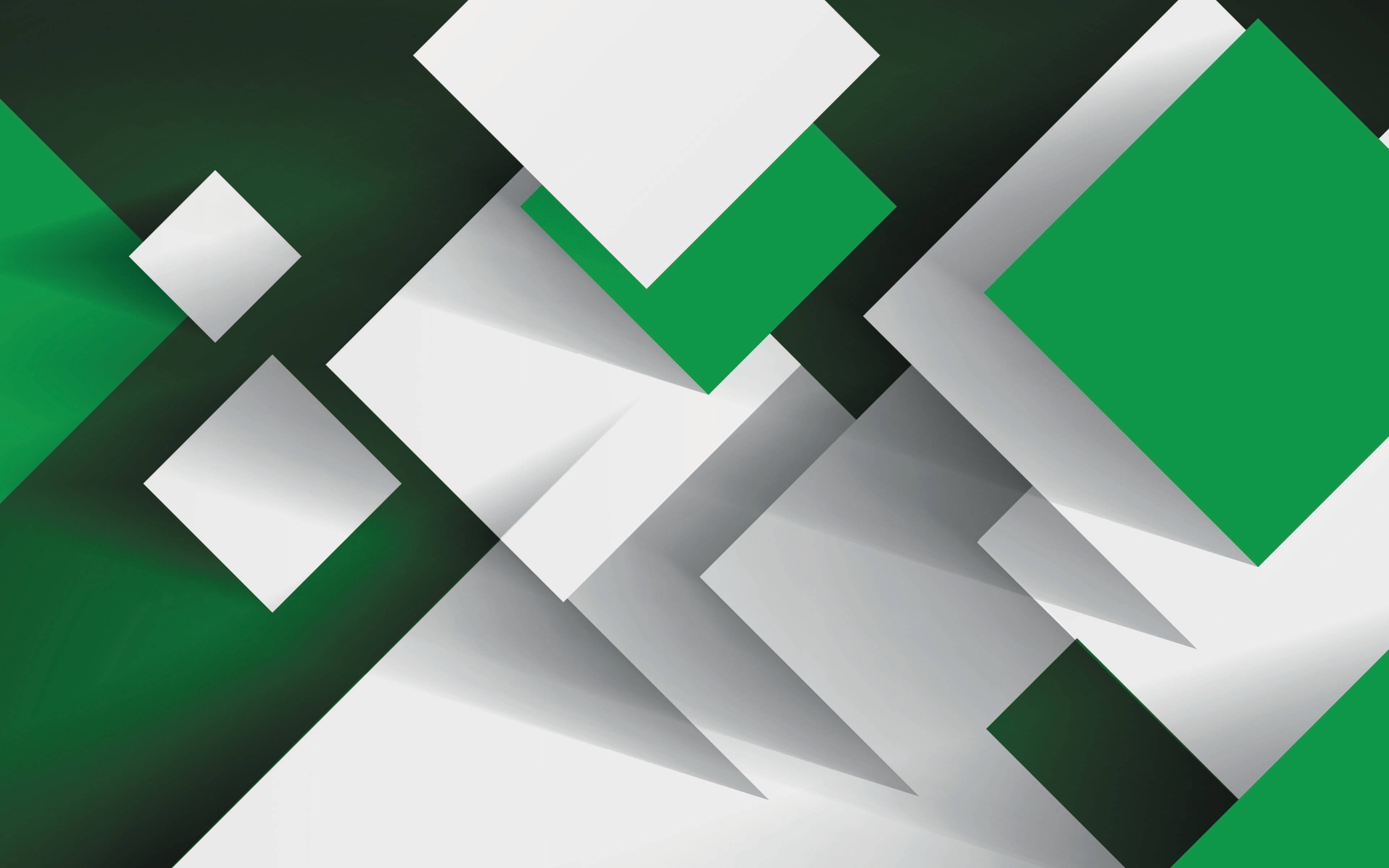 green, white, square, 4K Desktop Wallpaper