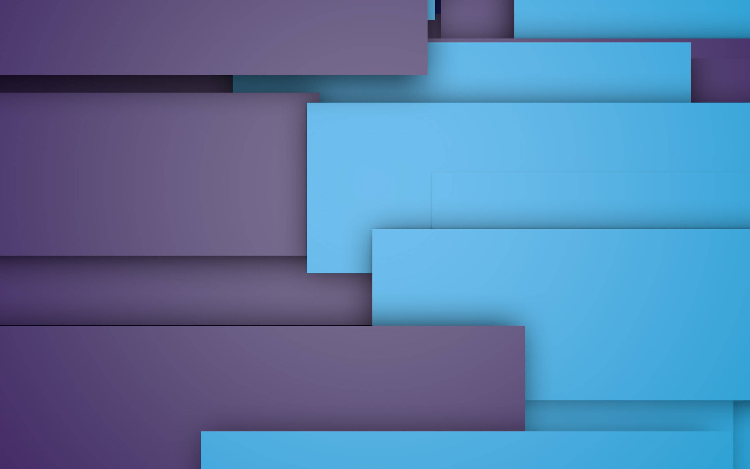 blue and purple rectangles, abstract geometric wallpaper, layered purple and blue rectangular blocks, 2K Desktop Wallpaper