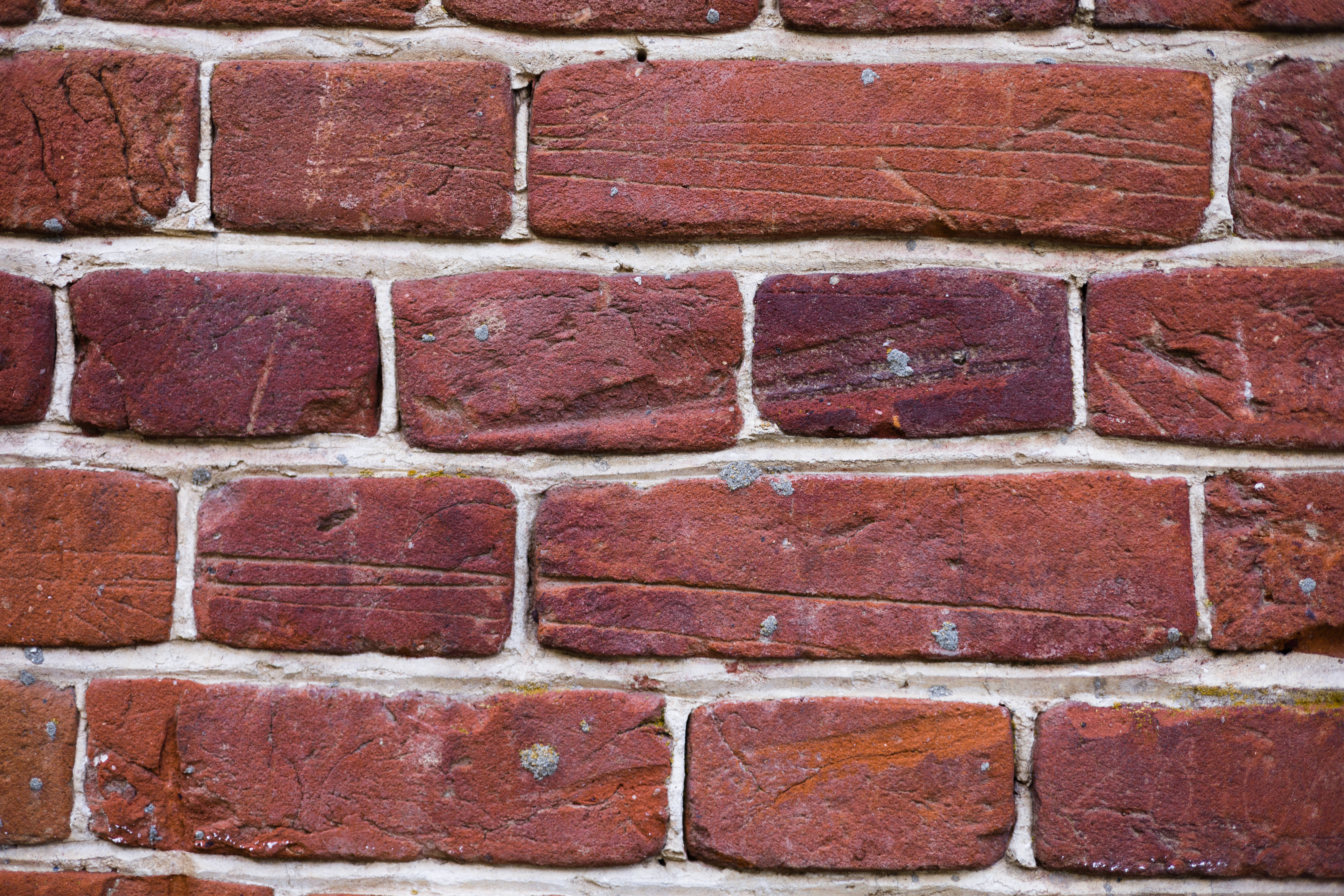 red brick, weathered, textured mortar lines, 5K Desktop Wallpaper