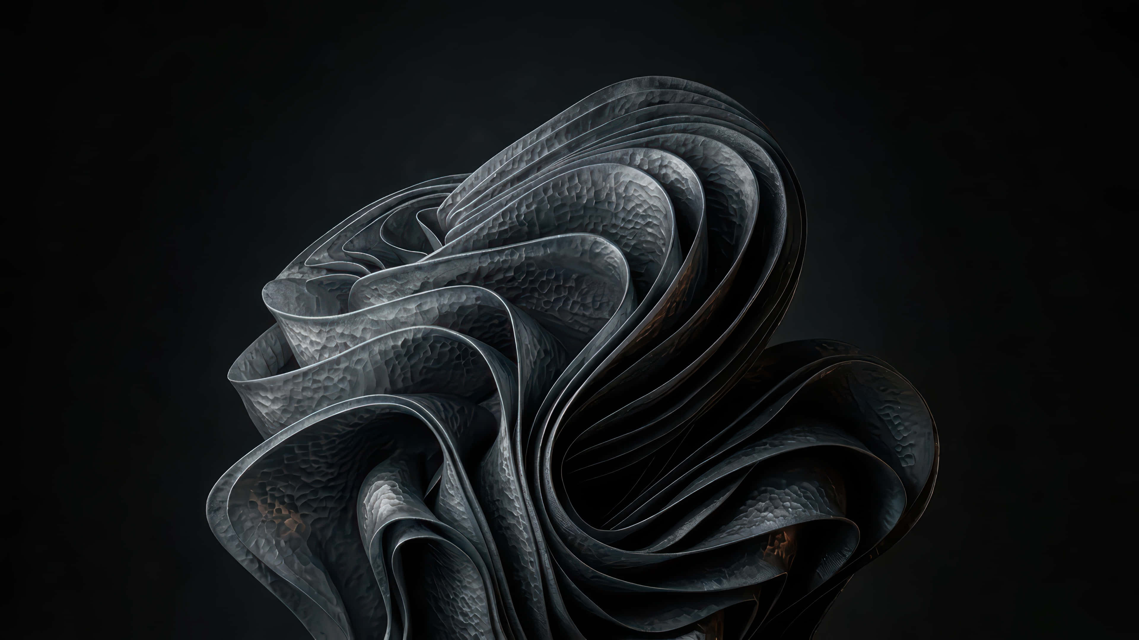 metallic iron bloom, modded wallpaper, dark hammered metal, 4K Desktop Wallpaper
