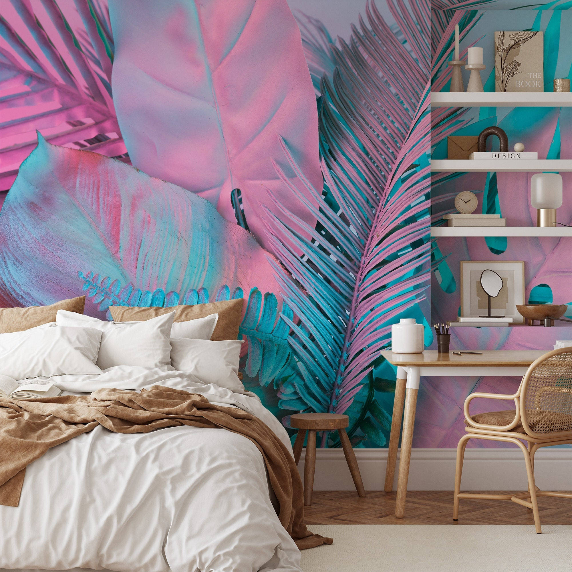 pink, blue, wall, Full HD Desktop Wallpaper
