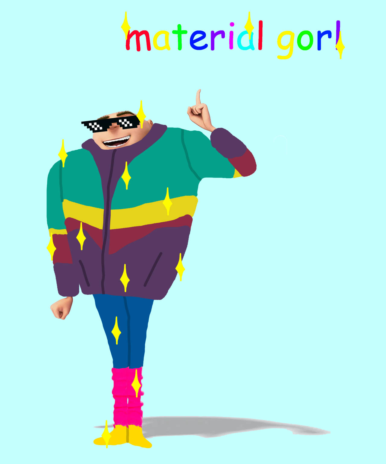 material gworl, cartoon character, colorful retro jacket, HD Phone Wallpaper