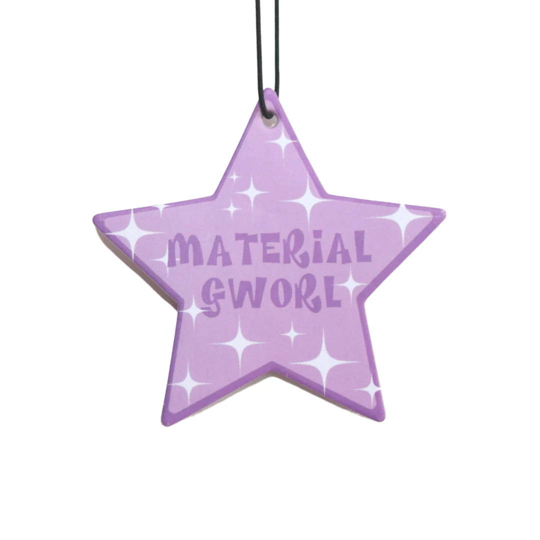 purple star ornament, lavender star-shaped air freshener, white sparkles, SD Desktop Wallpaper
