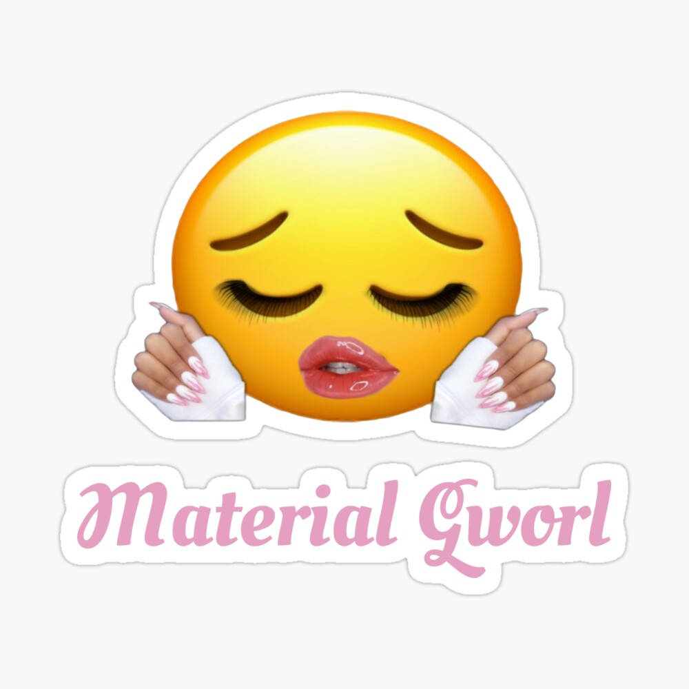 Material Gworl, yellow emoji, closed eyes, SD Desktop Wallpaper