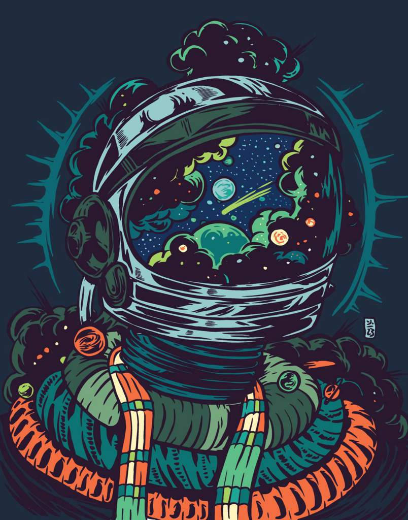 Material Gworl, astronaut helmet, cosmic scene, SD Phone Wallpaper