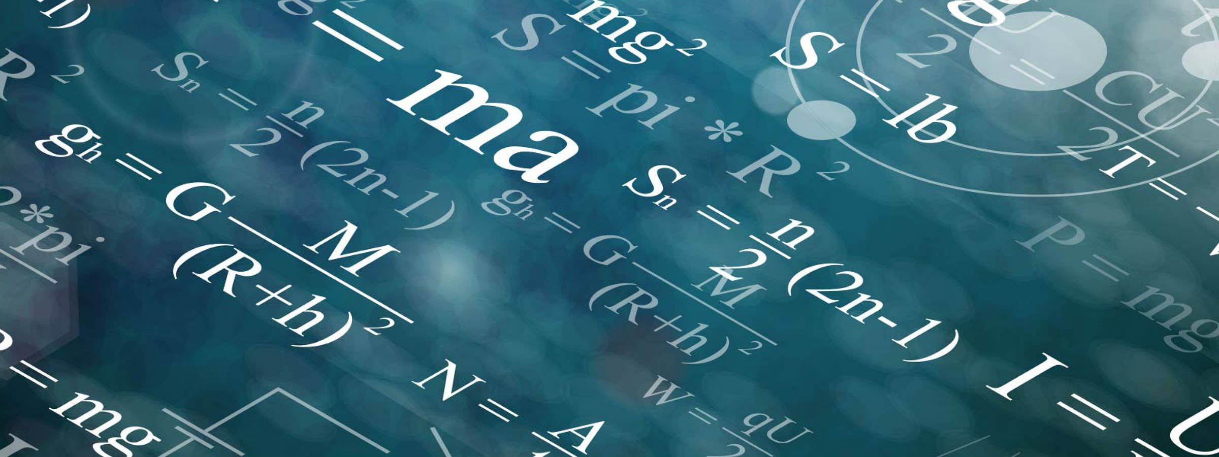 mathematics algebra formulas, physics equations, deep teal gradient background, Full HD Desktop Wallpaper
