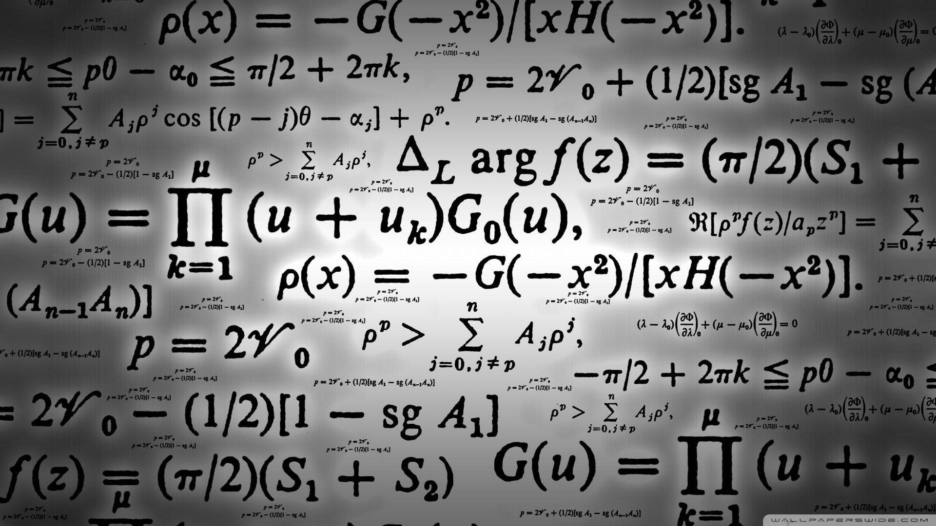 textbook math formulas, metallic silver background, complex mathematical equations, Full HD Desktop Wallpaper