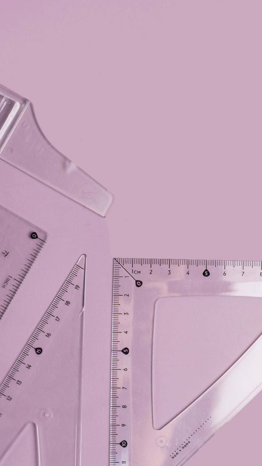 mathematical tools, pink backdrop, clear plastic rulers, Full HD Phone Wallpaper