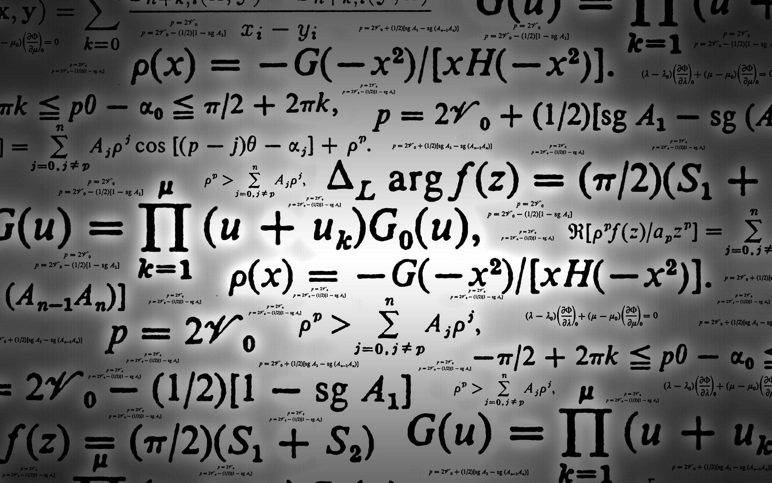 math equation inscriptions, complex mathematical equations, crisp white text, 2K Desktop Wallpaper