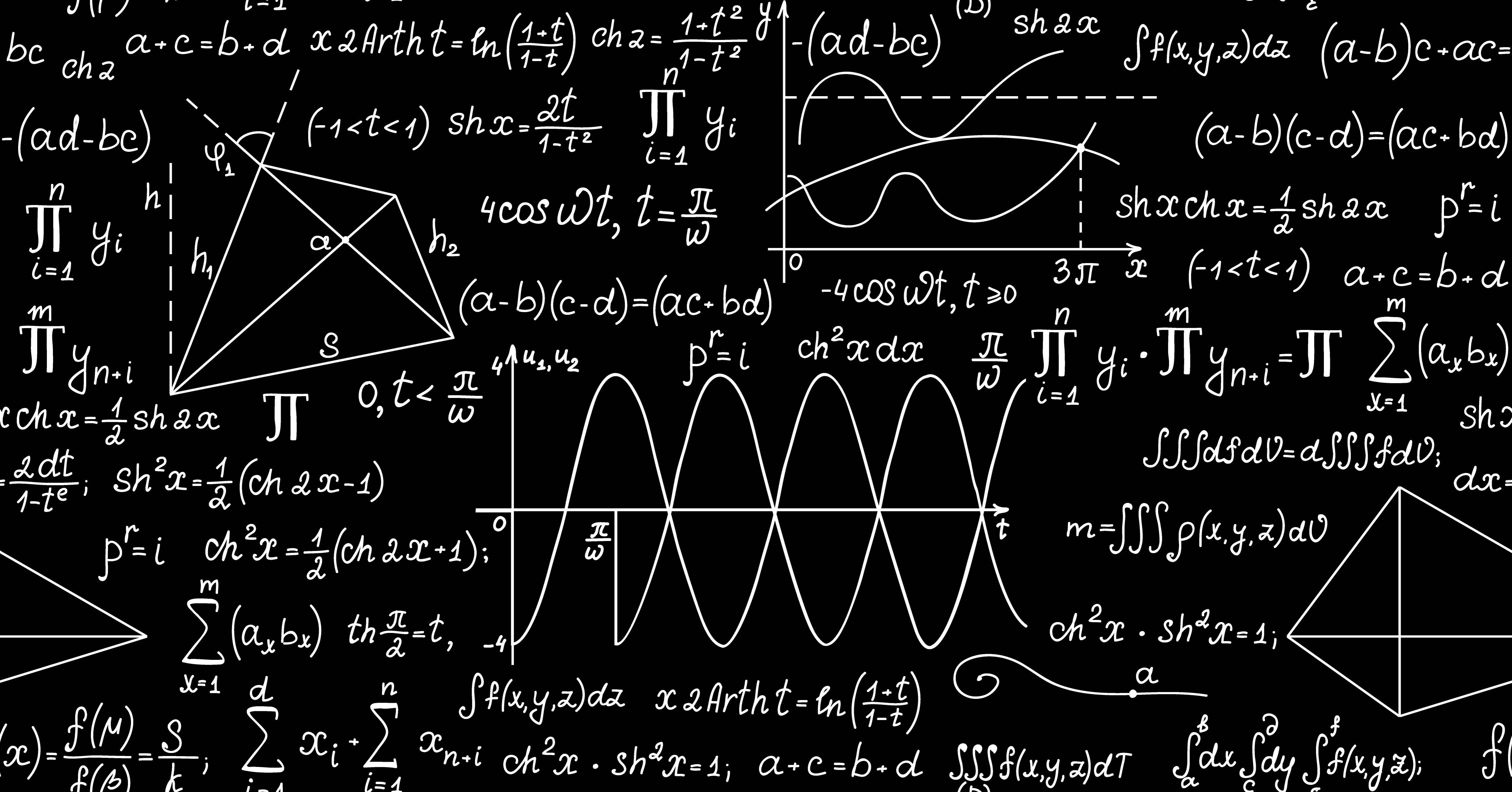 blackboard, mathematical equations, graphs, 4K Desktop Wallpaper