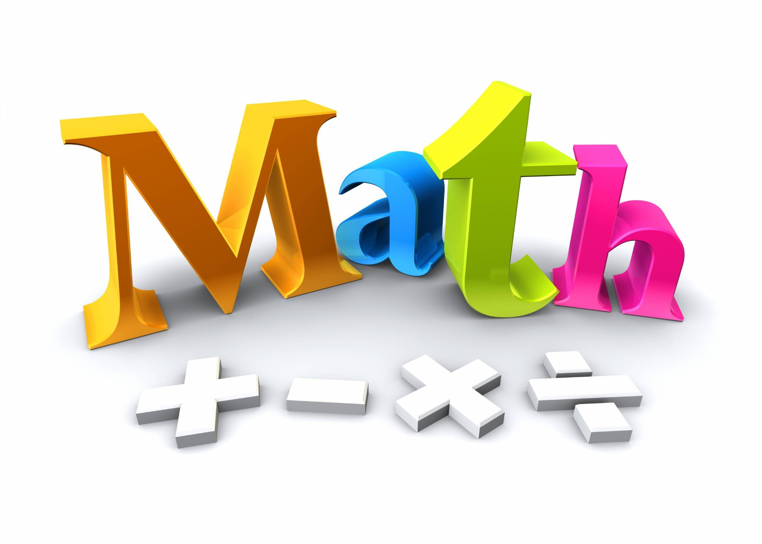 3D, rainbow colors, white arithmetic symbols, Full HD Desktop Wallpaper