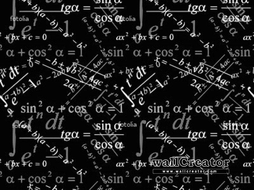 black background, white mathematical formulas, equations, SD Desktop Wallpaper