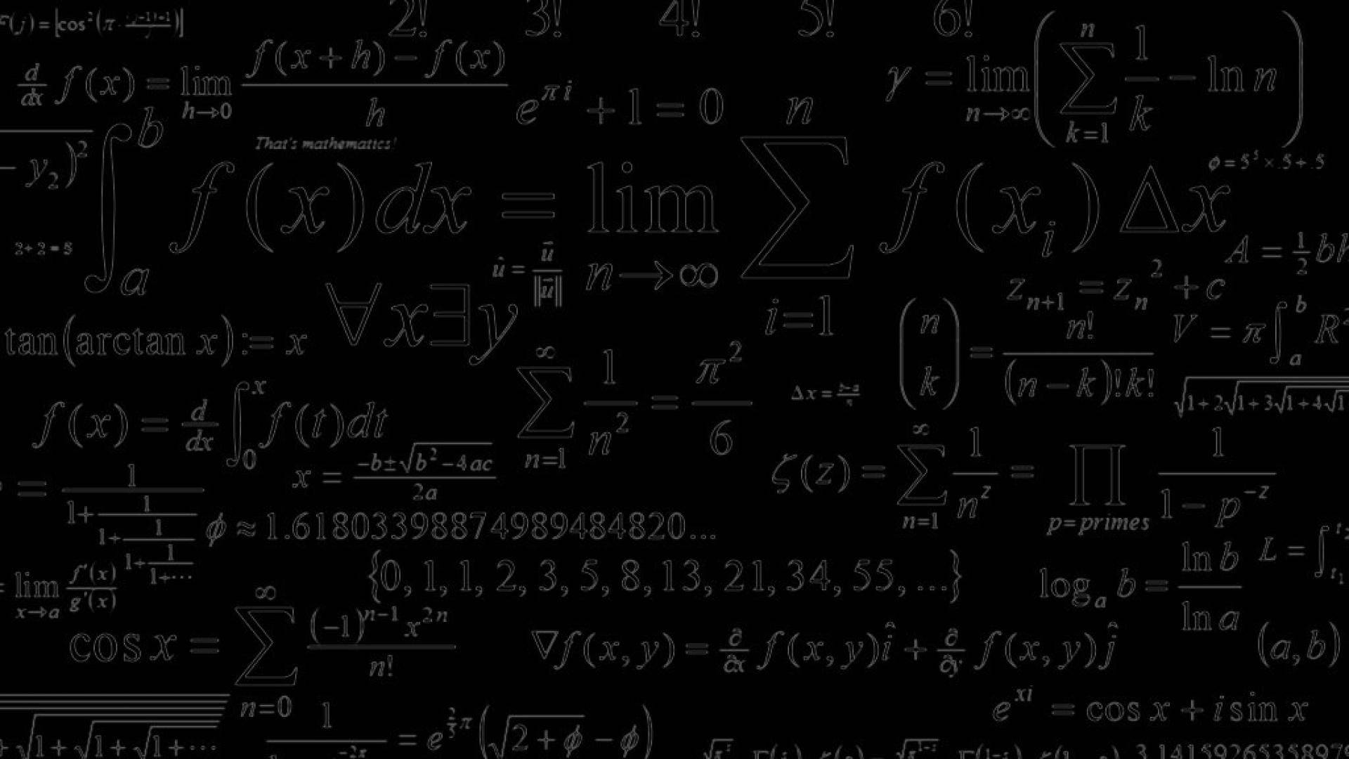 algebra, math formulas, glowing white mathematical equations, Full HD Desktop Wallpaper