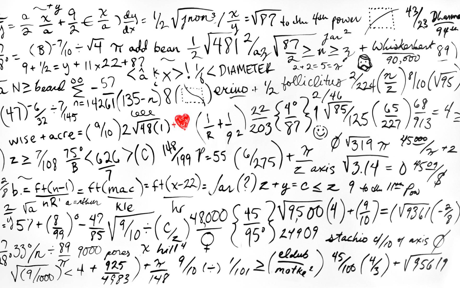 mathematics, whiteboard, handwritten math equations, Full HD Desktop Wallpaper