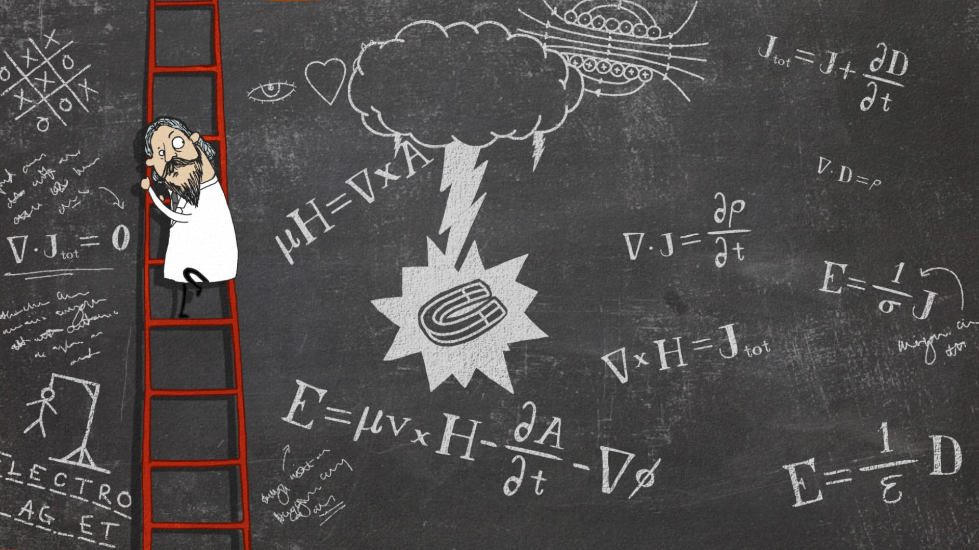 Mathematics, chalkboard, physics equations, Full HD Desktop Wallpaper