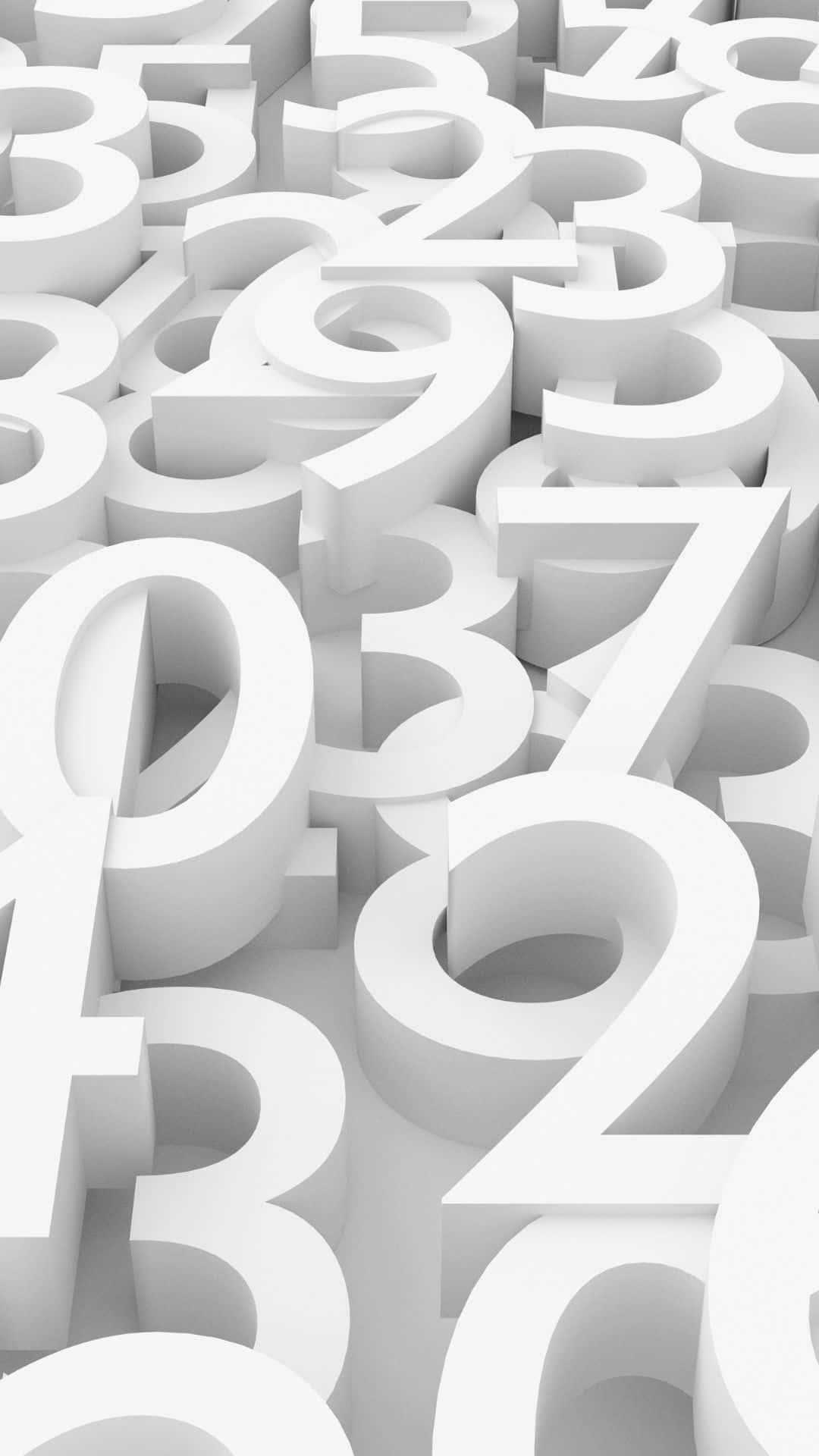 infinite numbers, math aesthetic, white 3d numerals, Full HD Phone Wallpaper