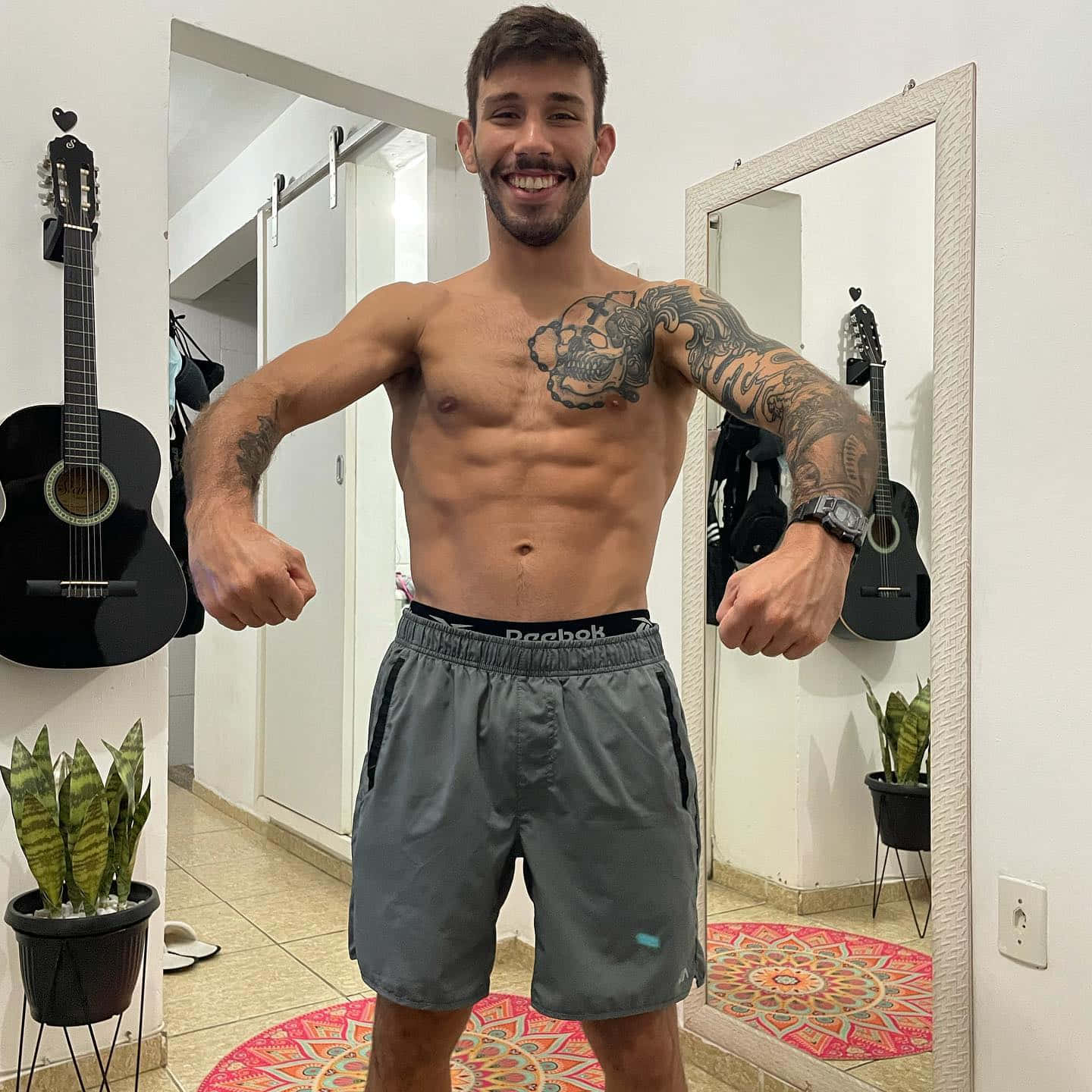 Matheus Nicolau, front lat spread, tiled room, HD Desktop Wallpaper