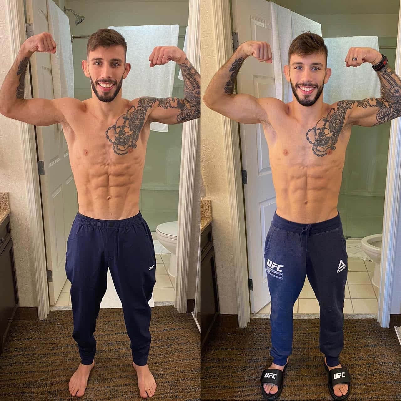 Matheus Nicolau, UFC sweatpants, sandals, HD Desktop Wallpaper