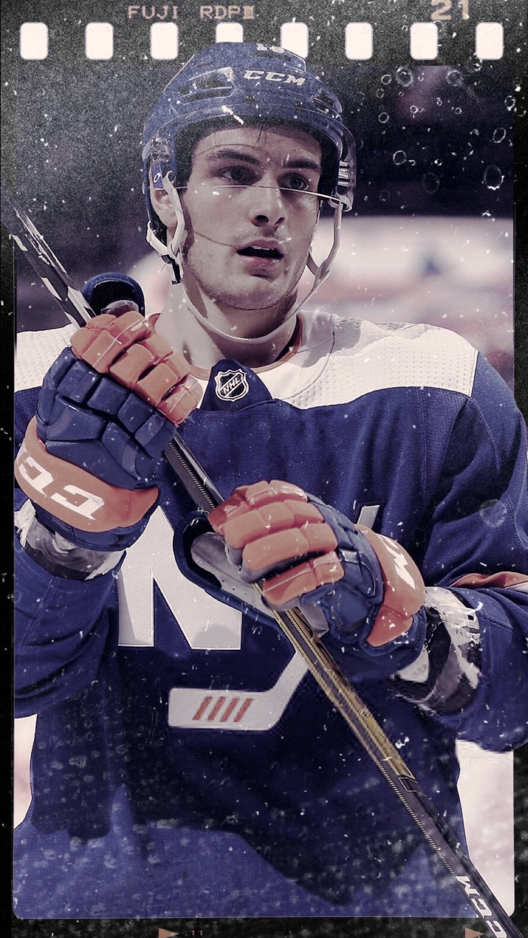 Mathew Barzal, blue jersey, hockey player, Full HD Phone Wallpaper