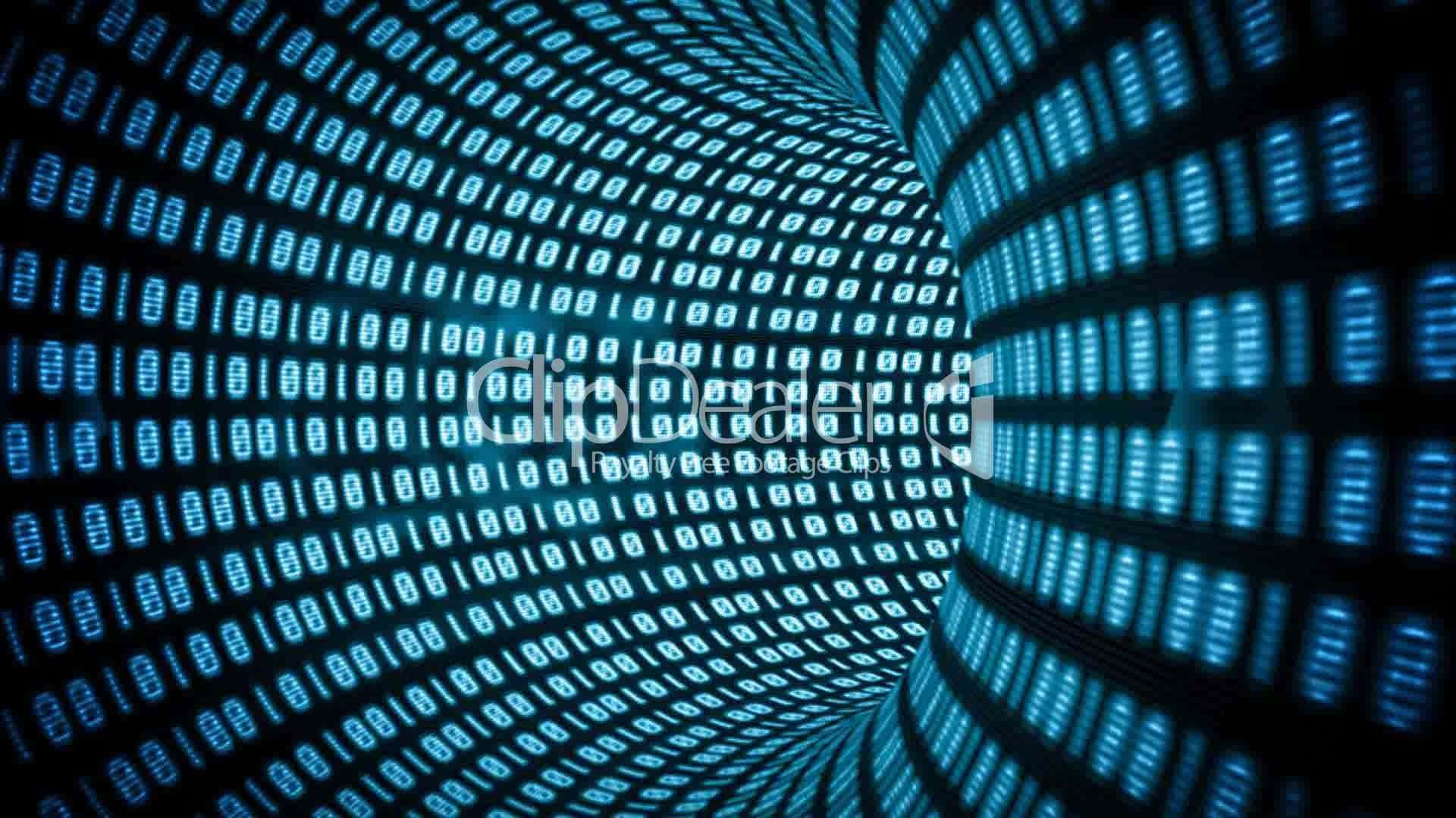 Matrix Code, glowing blue binary code, tunnel, Full HD Desktop Wallpaper