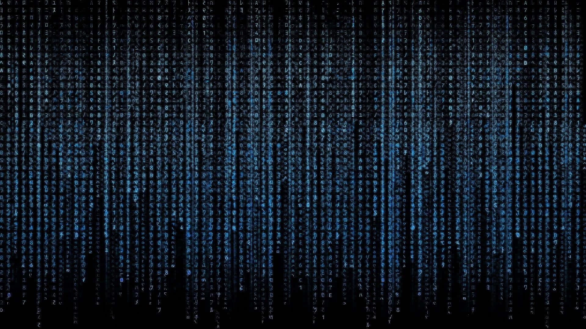 Matrix Code, glowing blue code, digital rain, Full HD Desktop Wallpaper