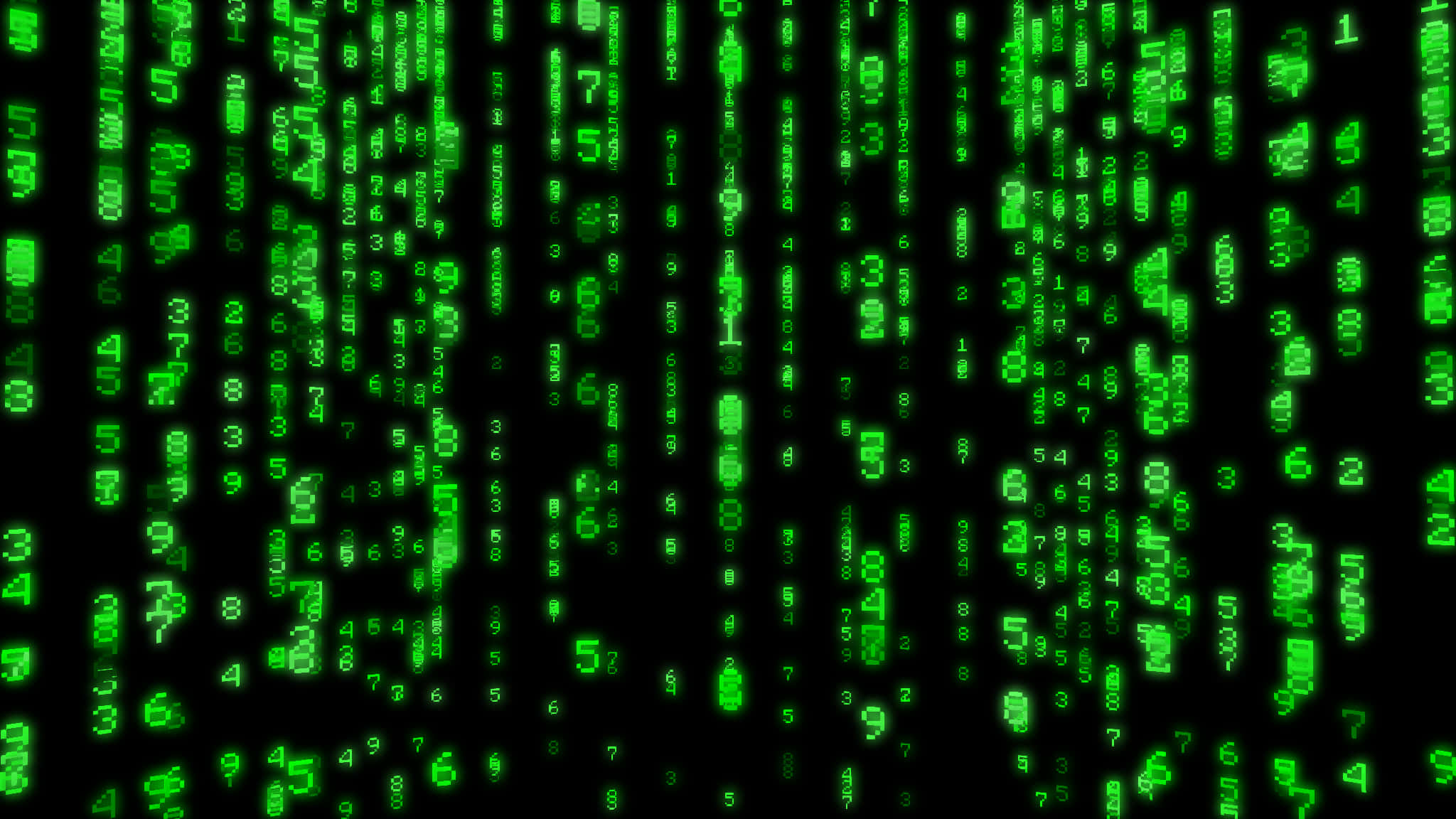 Matrix Code, green digital code, black background, Full HD Desktop Wallpaper